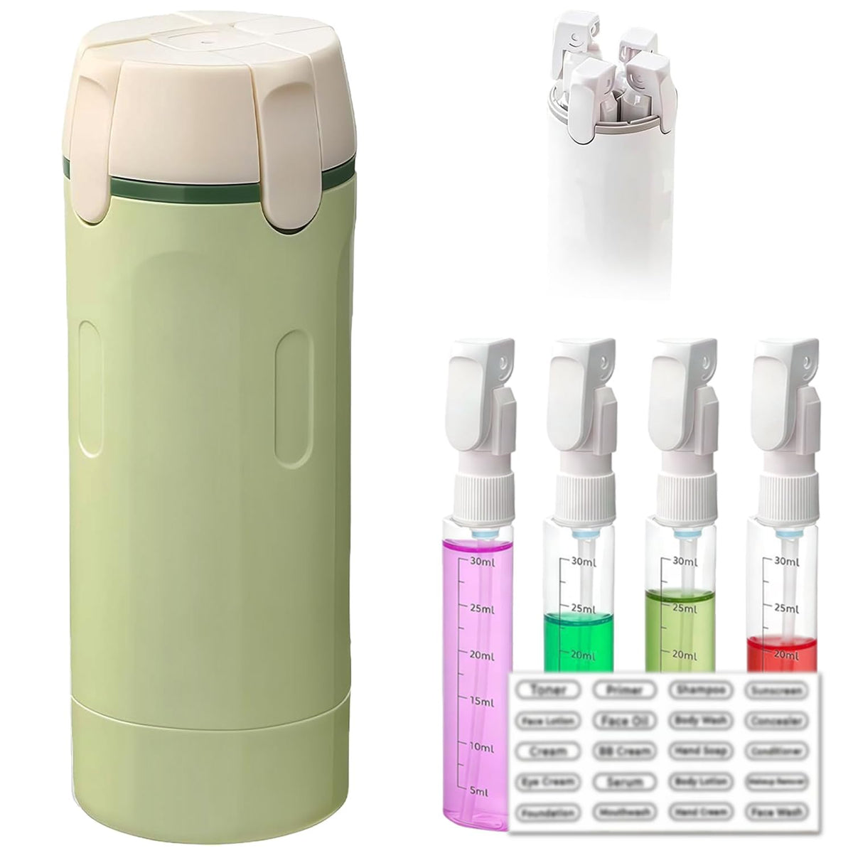 4 in 1 Travel Pump Dispenser Bottle, 30ml