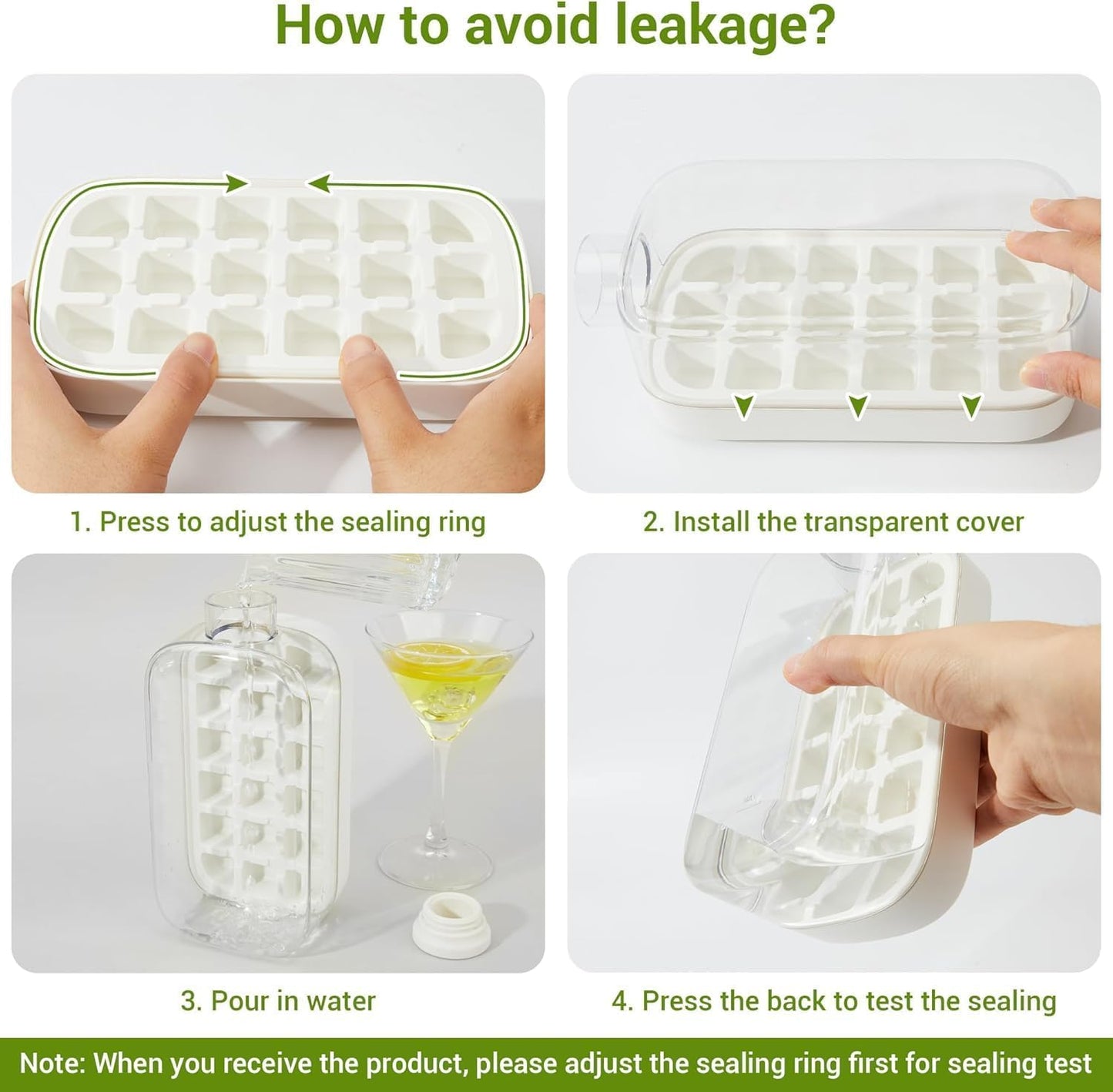 2-in-1 Ice Cube Tray Water Bottle with Lid