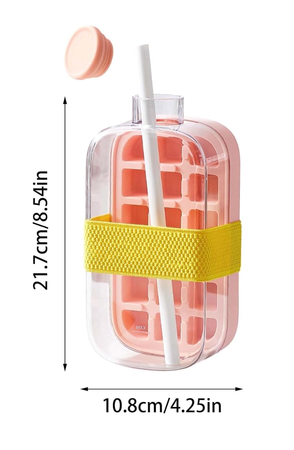2-in-1 Ice Cube Tray Water Bottle with Lid