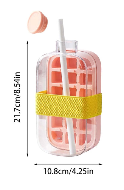 2-in-1 Ice Cube Tray Water Bottle with Lid