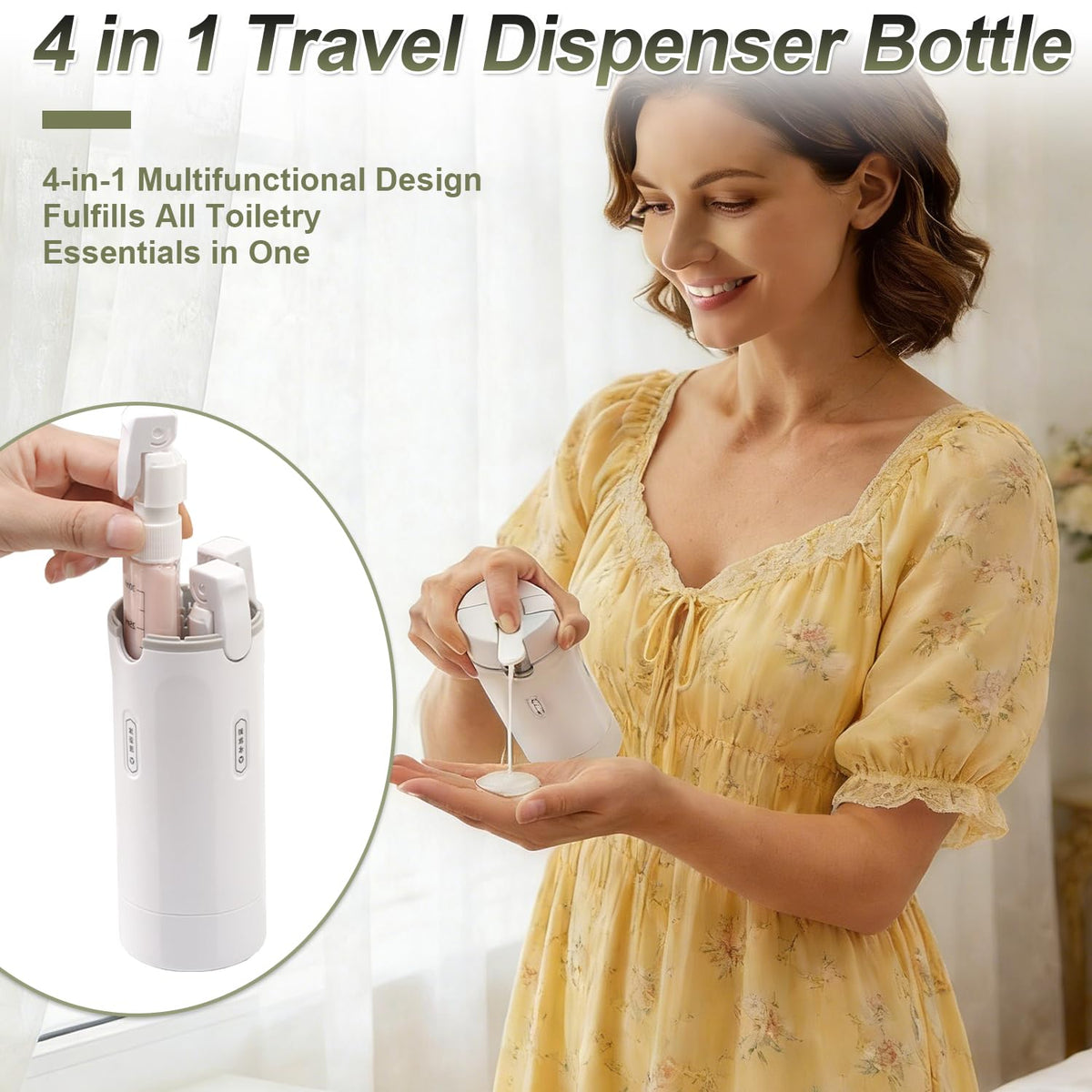 4 in 1 Travel Pump Dispenser Bottle, 30ml