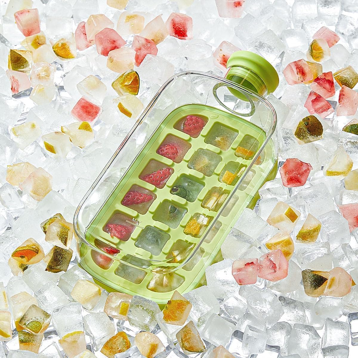 2-in-1 Ice Cube Tray Water Bottle with Lid