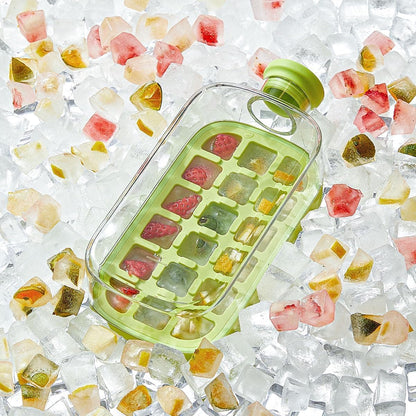 2-in-1 Ice Cube Tray Water Bottle with Lid